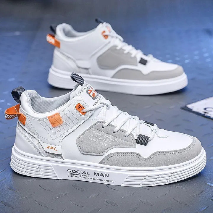 LifeCare Men's White Board Sneakers – Casual Outdoor Student Shoes (EU40–EU44)