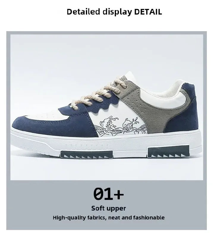 ASSKLO Large Size 40-46 sneakers Men's Shoes Breathable Little White Shoes Fashion Versatile Thick Sole Sports and Casual Board Shoes Flat shoes