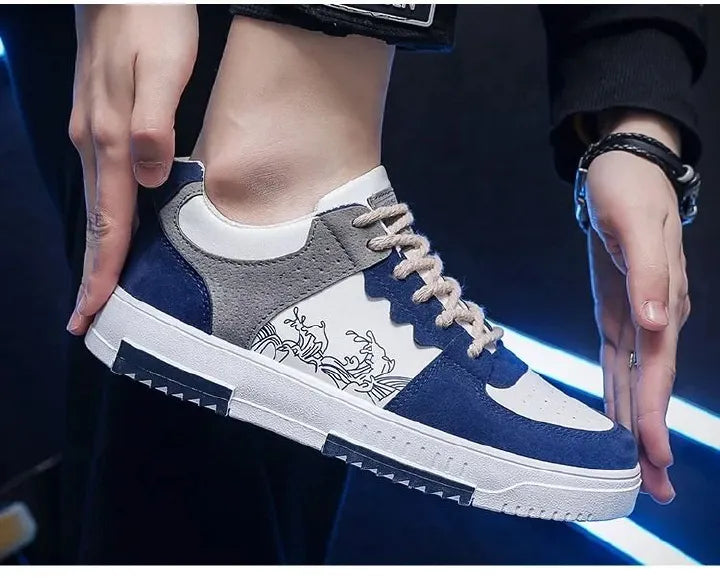 ASSKLO Large Size 40-46 sneakers Men's Shoes Breathable Little White Shoes Fashion Versatile Thick Sole Sports and Casual Board Shoes Flat shoes