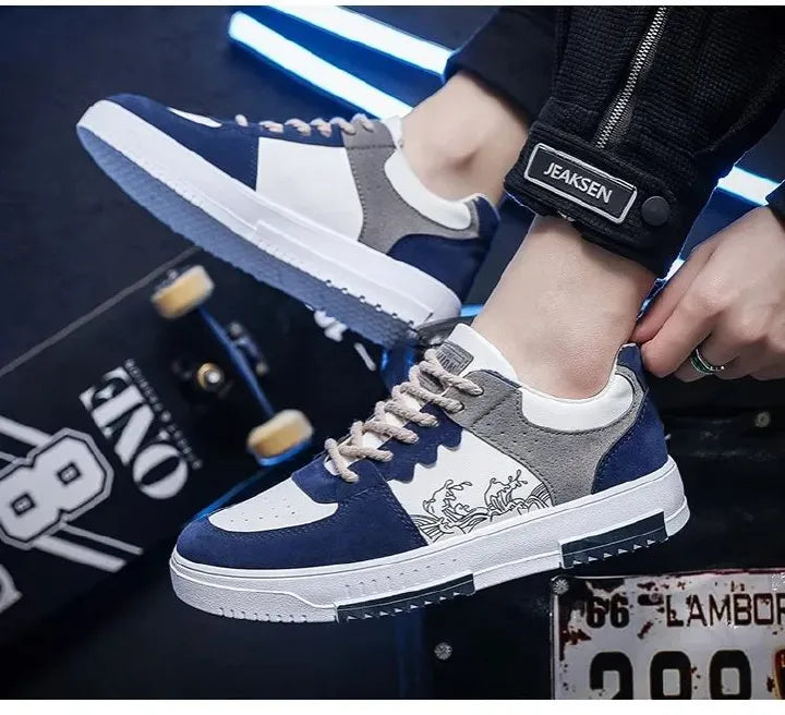 ASSKLO Large Size 40-46 sneakers Men's Shoes Breathable Little White Shoes Fashion Versatile Thick Sole Sports and Casual Board Shoes Flat shoes