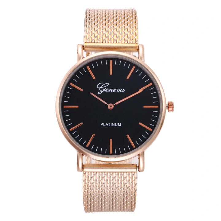 Geneva Women’s Retro Stainless Watch – Quartz Wristwatch