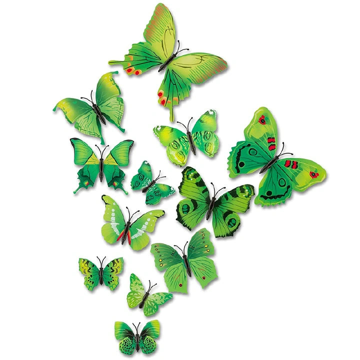 12PCS Cute 3D Butterfly Wall Stickers – PVC Home Decor