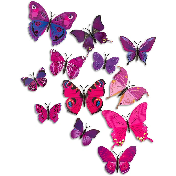 12PCS Cute 3D Butterfly Wall Stickers – PVC Home Decor