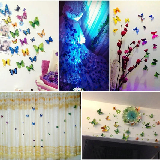 12PCS Cute 3D Butterfly Wall Stickers – PVC Home Decor
