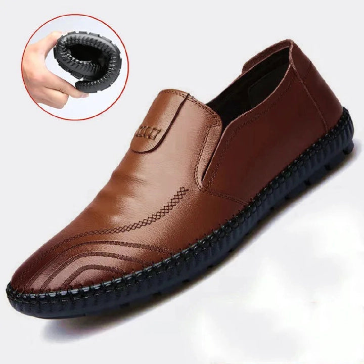 PU Business Men's Shoes Fashion Mens Casual Loafers Driving Shoes Men Party Slip-Ons Brown