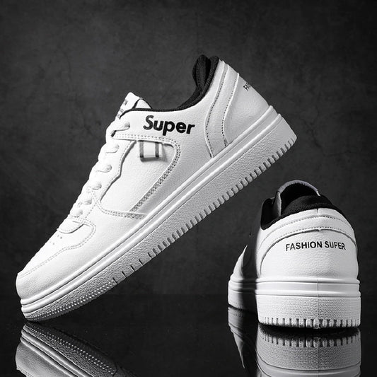 Men's White Running Sneakers – Casual Outdoor Student Shoes (EU40–EU44)