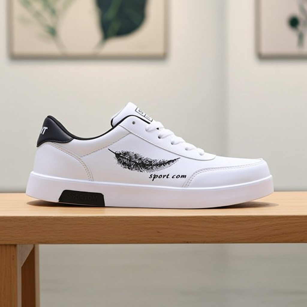 Men’s White Casual Board & Running Sneakers