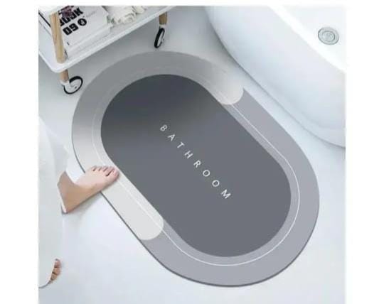 Oval Absorbent Bathroom Mat – Anti-Slip, Quick-Dry (50 × 80 cm)