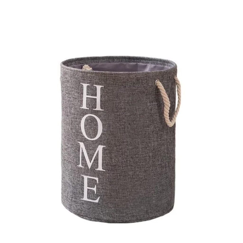 Round Cotton Linen Laundry Basket (fabric laundry hamper)