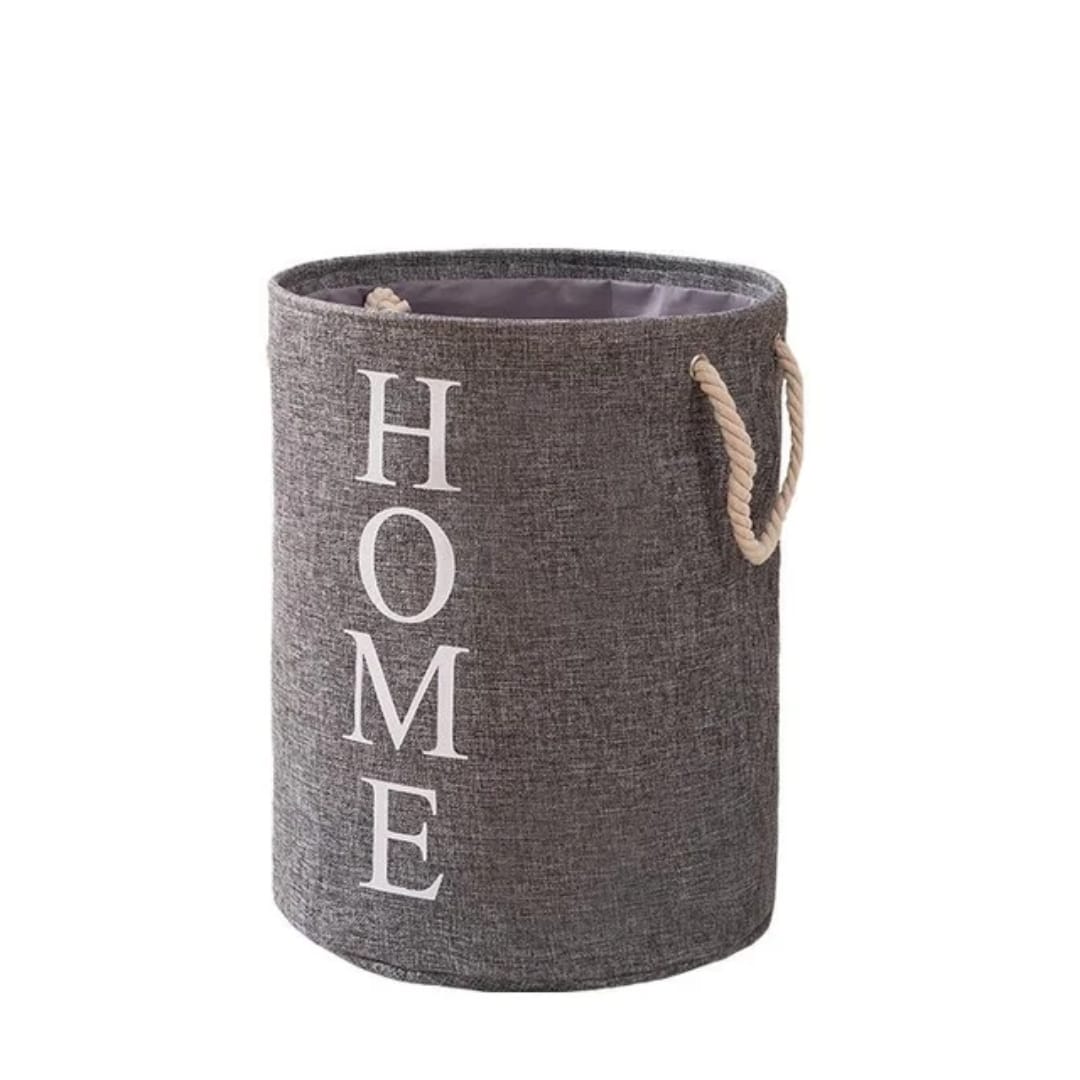 Round Cotton Linen Laundry Basket (fabric laundry hamper)