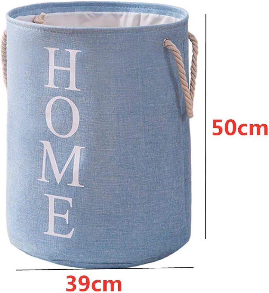 Round Cotton Linen Laundry Basket (fabric laundry hamper)